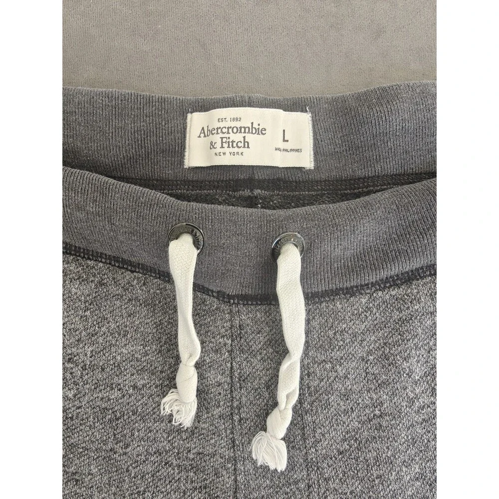 Abercrombie & Fitch Gray Marled Jogger Sweatpants Men's Large Drawstring Lounge